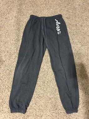 Aeropostale Charcoal Gray Track Joggers with White Logo